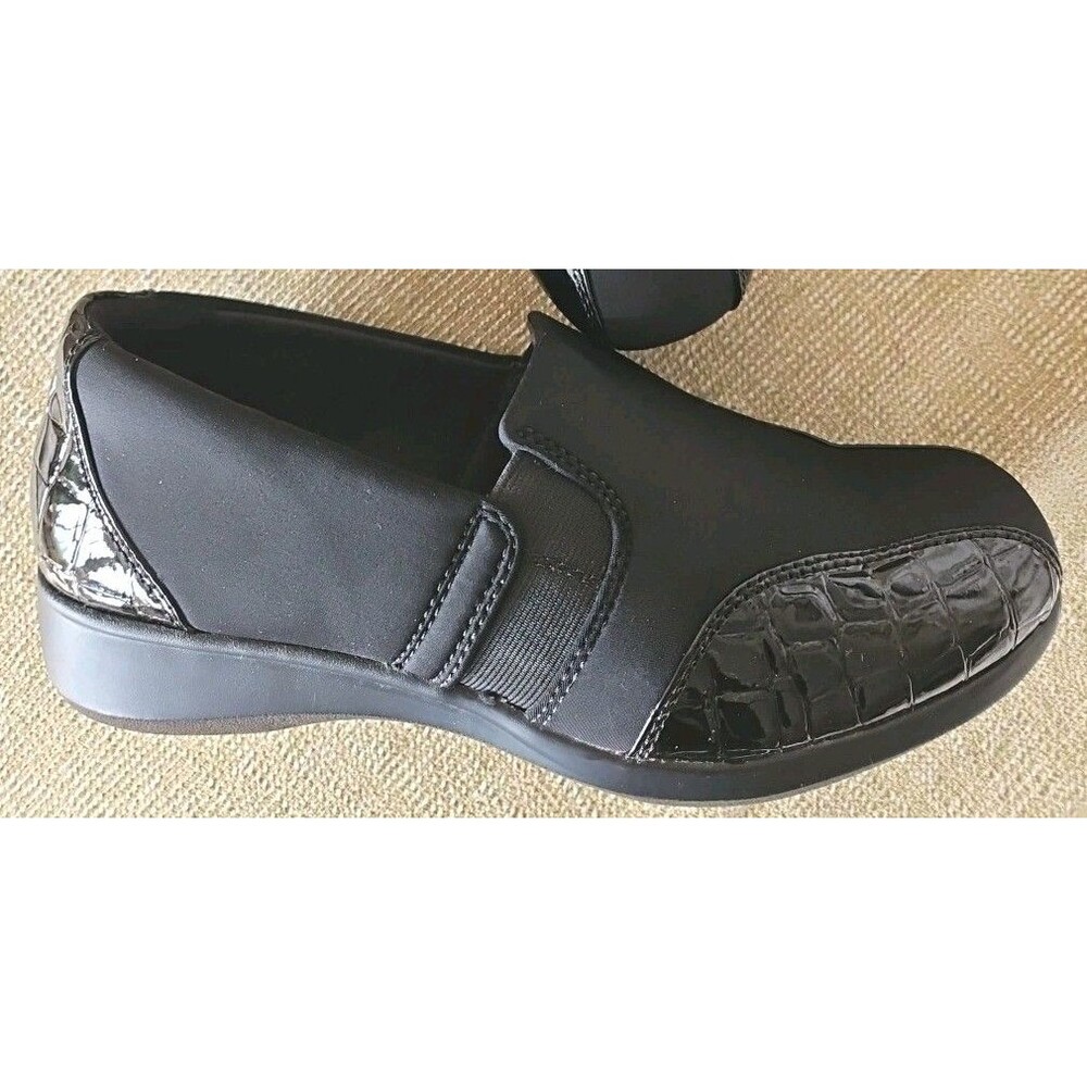 Clarks Collection Gael Rex Black Croc Print Loafer Shoes Sz 9